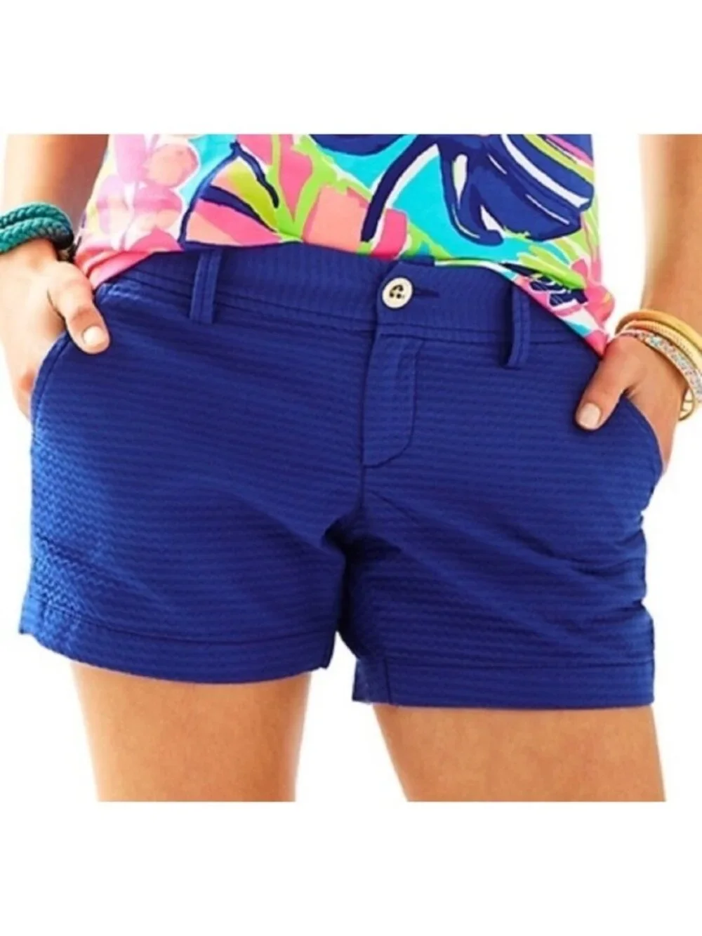 LILLY PULITZER Women’s The Callahan Short Bomber Blue Size 6